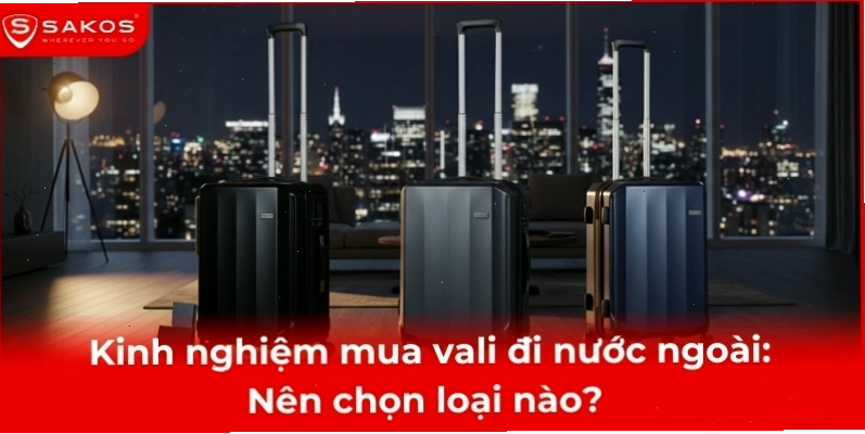 Ảnh vali đi nước ngoài với chất liệu nhựa bền bỉ