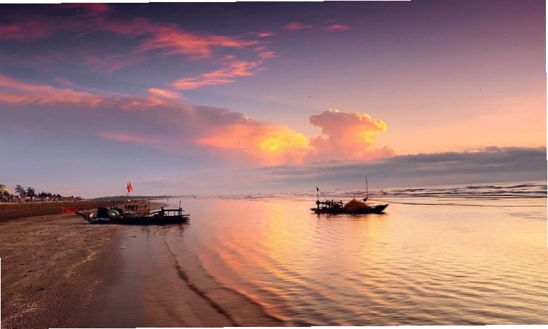 Bãi biển Diễn Thành yên ả, hoang sơ