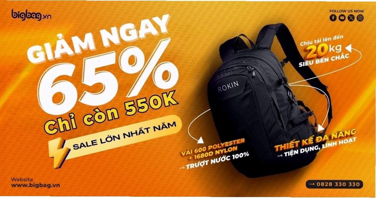 Balo du lịch chống nước với thiết kế chất liệu cao cấp