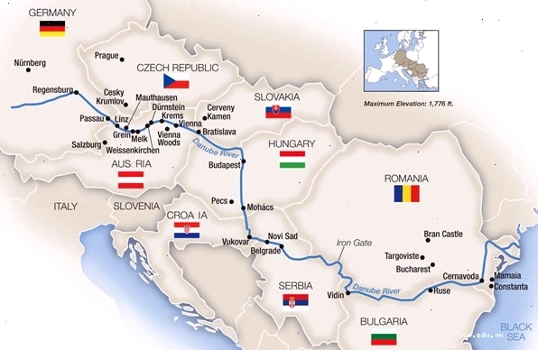 Bản đồ dòng chảy của Sông Danube