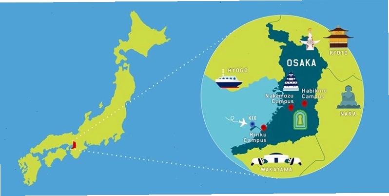 Bản đồ hành chính của thành phố Osaka, Nhật Bản