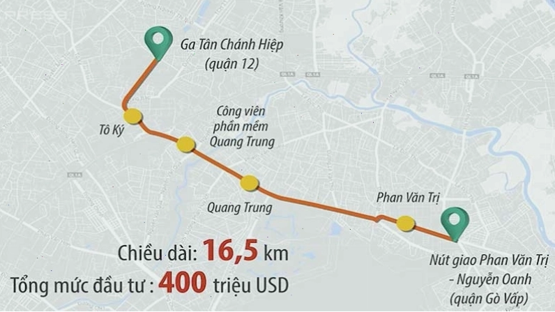 Bản đồ hướng tuyến monorail số 3 tại TPHCM