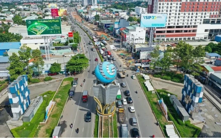 Bản đồ tổng thể hướng tuyến dự kiến của Metro Bình Dương - TP.HCM, đi qua 18 phường từ Bình Dương đến Bến Thành