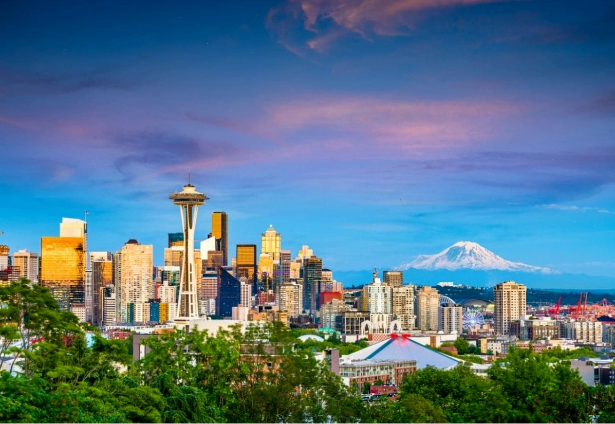 Bản đồ vị trí thành phố Seattle tại bang Washington, Mỹ
