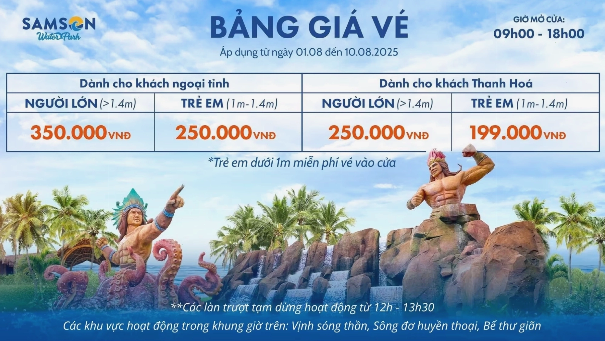 Bảng giá vé công viên nước Sun World Sầm Sơn