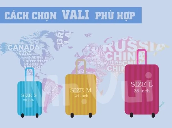 Bảng Size Vali Phổ Biến: Hướng Dẫn Chọn Kích Thước Phù Hợp Cho Mọi Chuyến Đi