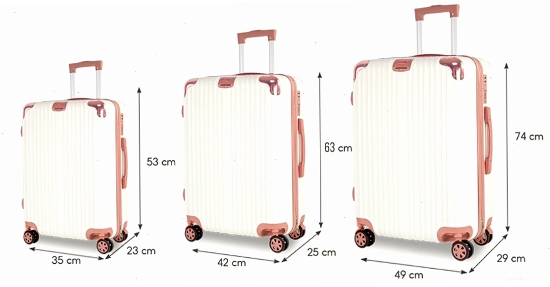 Bảng tổng hợp các kích thước vali thông dụng