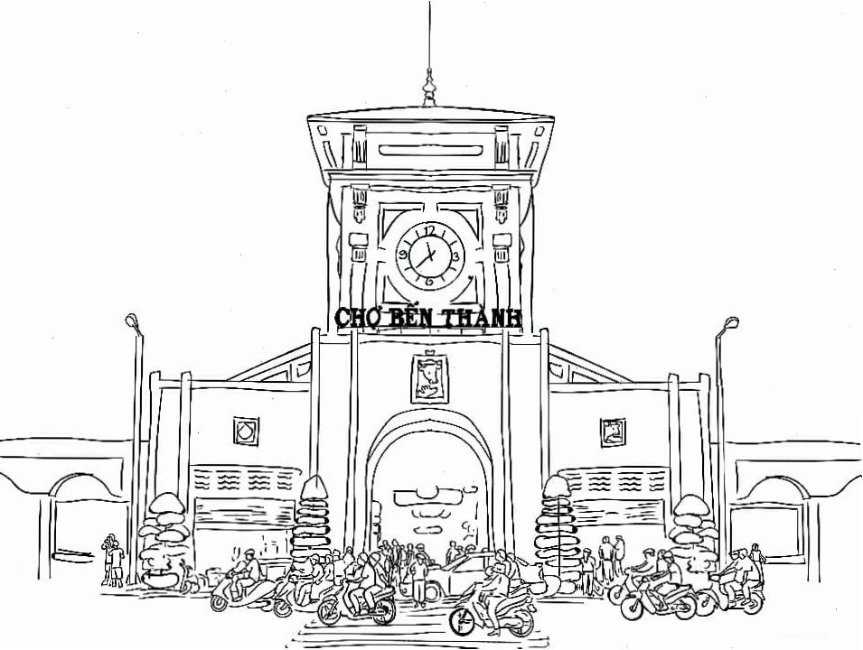 Bên ngoài Chợ Bến Thành