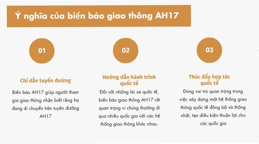 Biển báo giao thông AH17 với nền xanh và chữ trắng