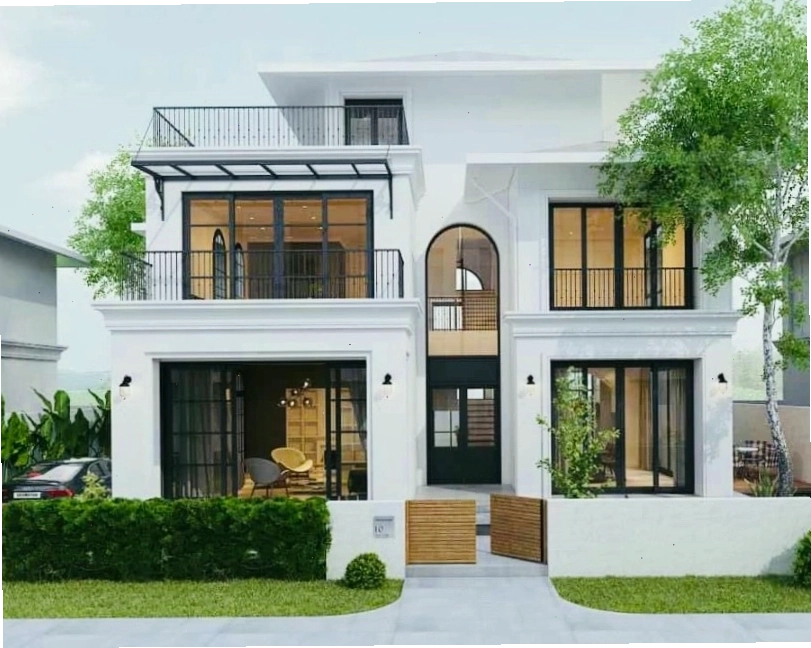 Biệt thự 2 tầng hiện đại với không gian xanh mát
