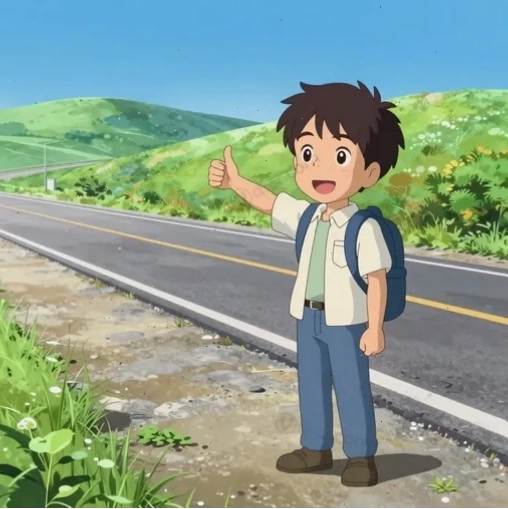 Biểu tượng của hitchhiking - hành động giơ ngón tay cái