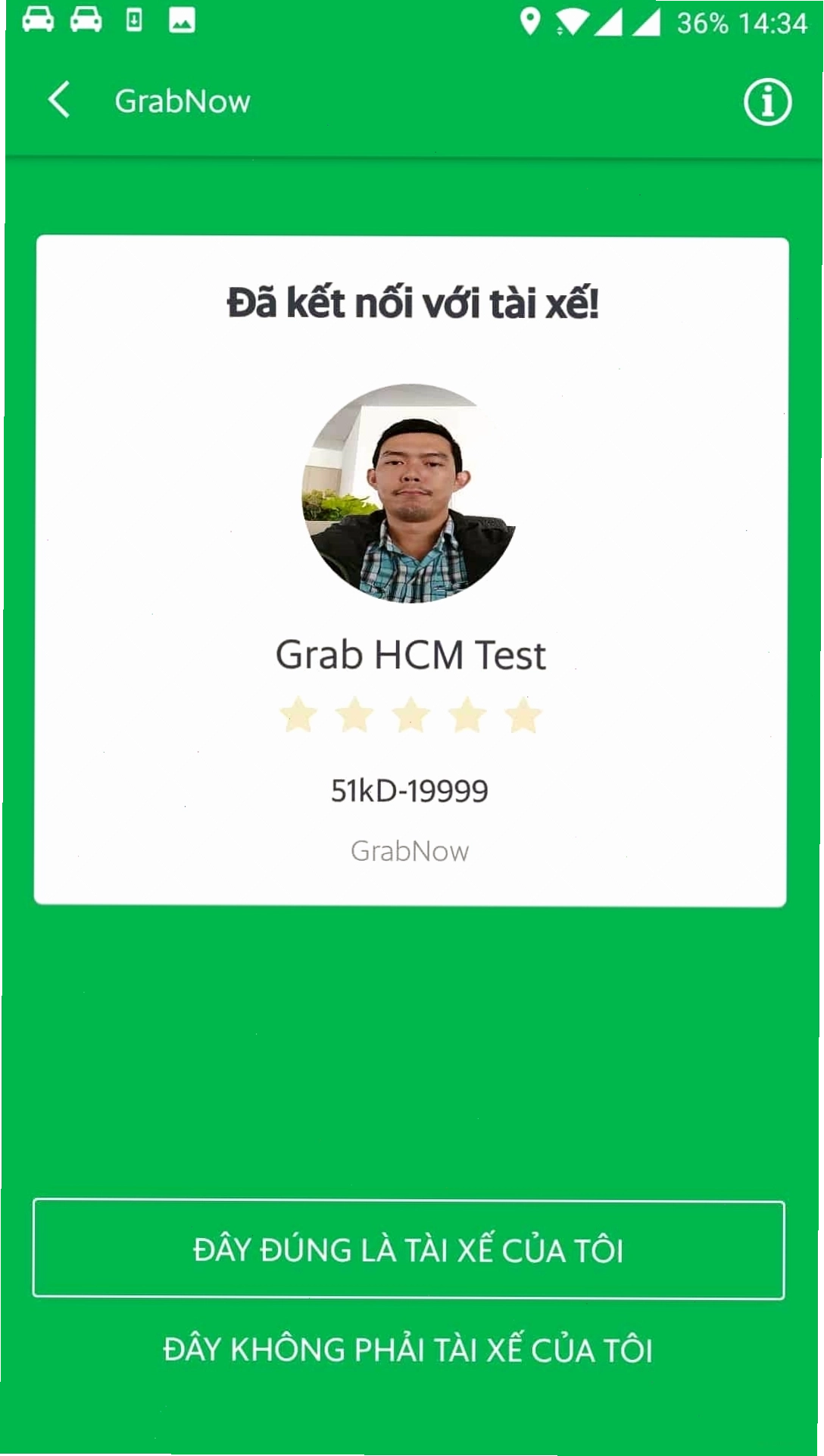 Biểu tượng GrabNow và các phương thức thanh toán