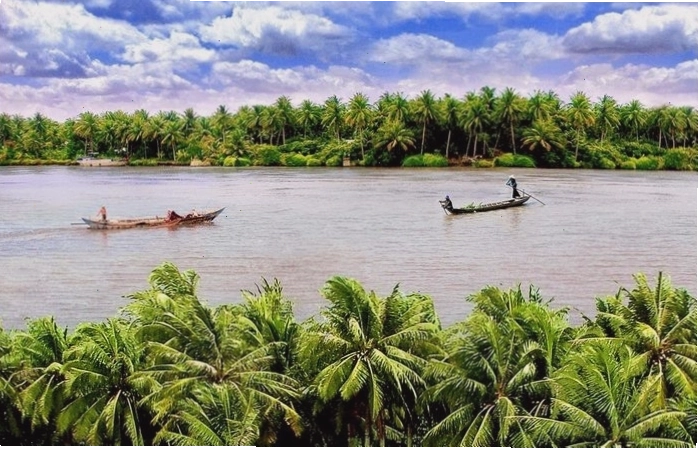 Bình minh trên sông miền Tây, không gian tĩnh lặng và trong lành