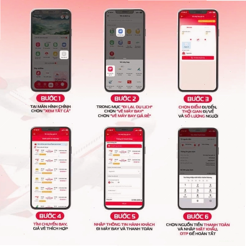Các bước đặt vé máy bay