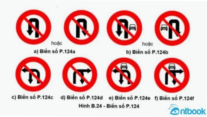 Các loại biển báo cấm rẽ và cấm quay đầu