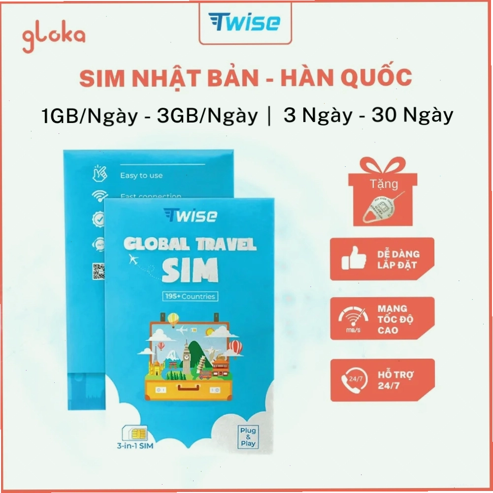 Các loại sim 4G Hàn Quốc sim vật lý và esim