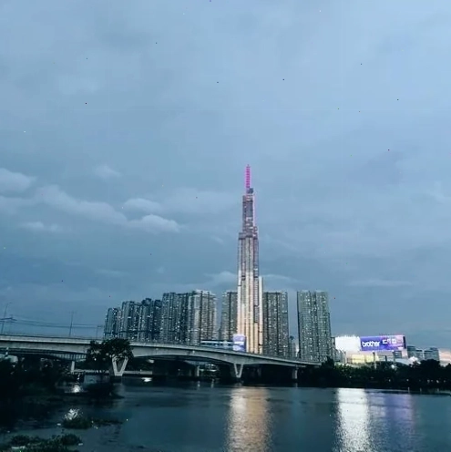 Cận cảnh kiến trúc bó tre độc đáo của Landmark 81 nhìn từ dưới lên