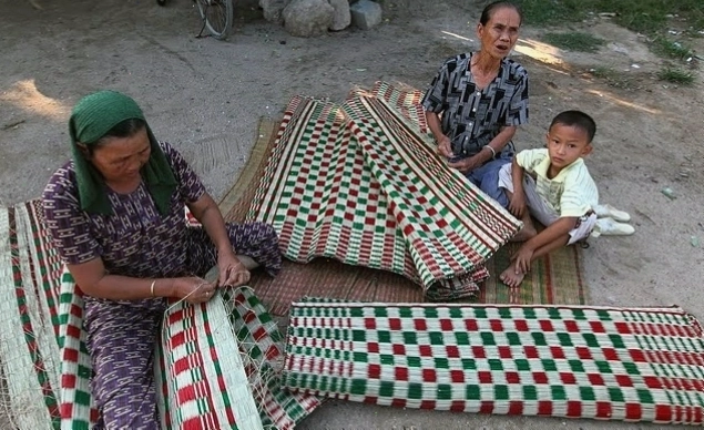 Cận cảnh nguyên liệu cói tại An Thạnh
