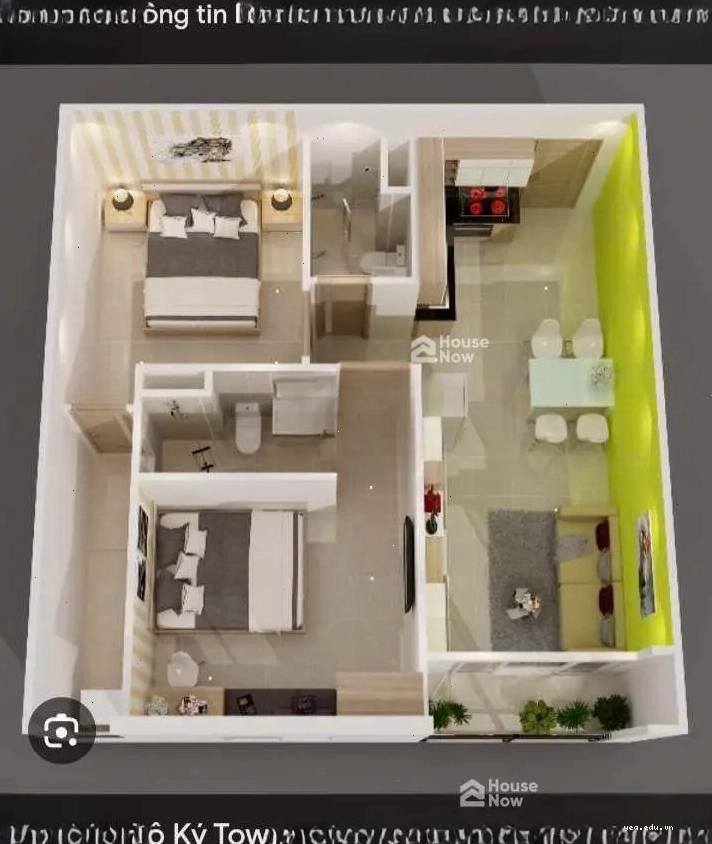Căn hộ 67.4 m² tại Tô Ký Tower với nội thất cơ bản