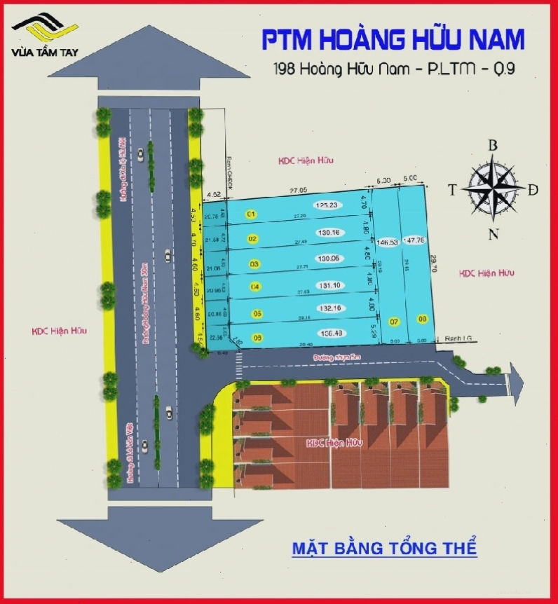 Cảnh quan đường Hoàng Hữu Nam gần Ngã 3 Mỹ Thành
