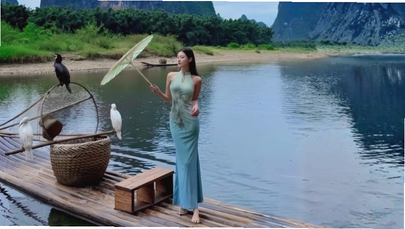 Cảnh quan sông Li Giang mùa hè ở Quế Lâm