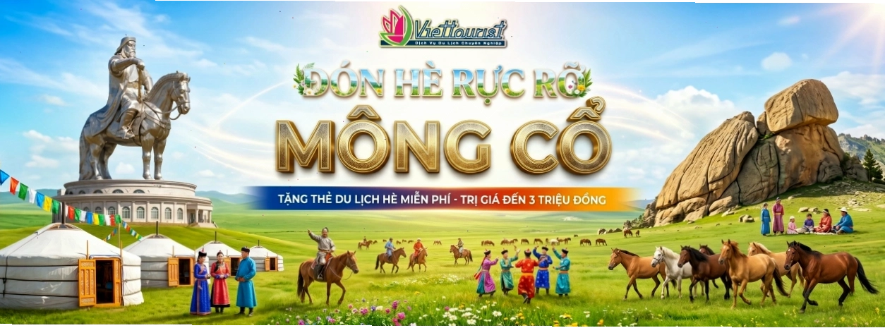 Cảnh quan thảo nguyên Mông Cổ bao la và hùng vĩ