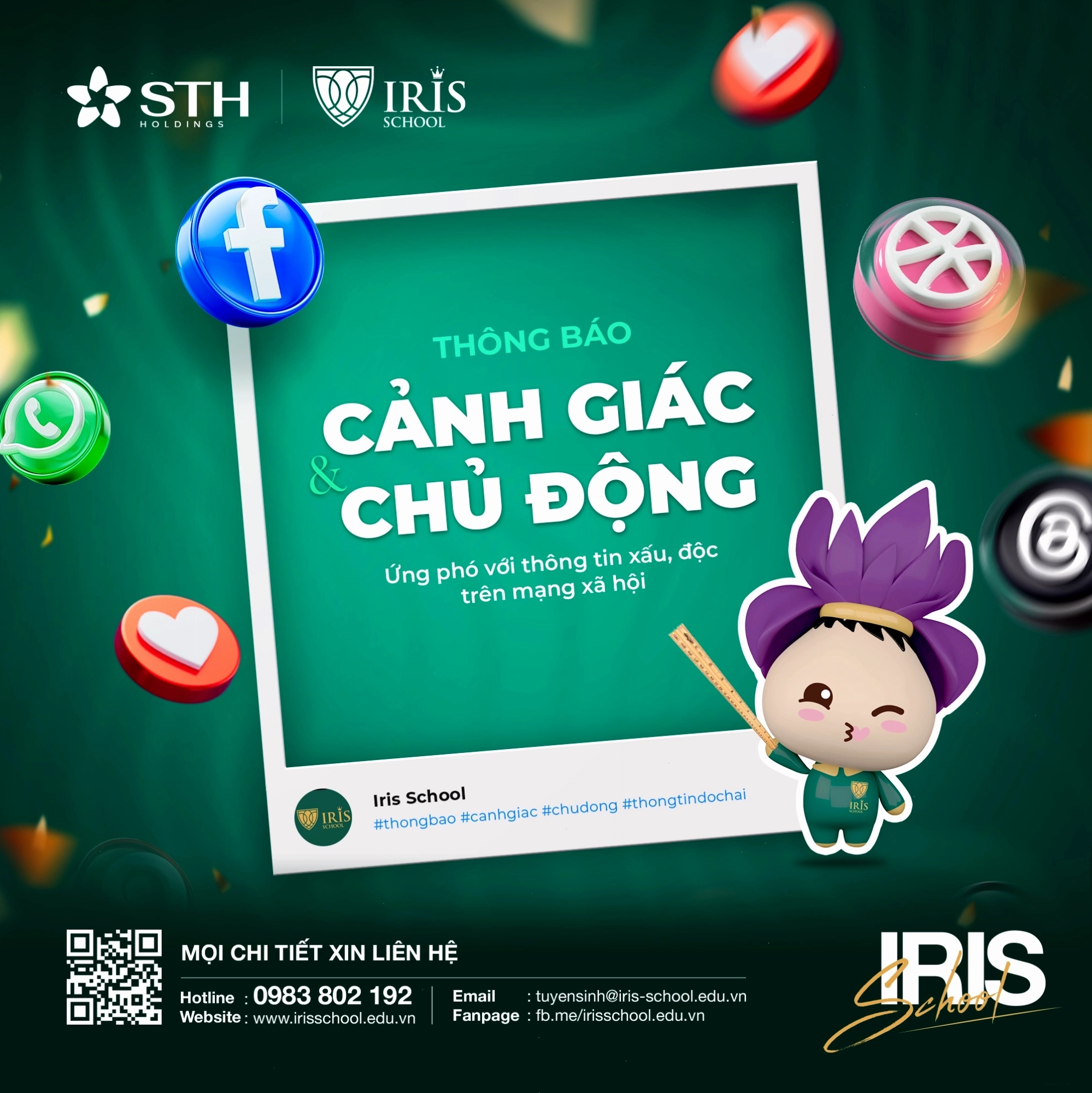 Cảnh quan xanh mát tại khuôn viên Iris School