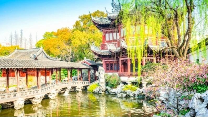 Cảnh quan yên bình và kiến trúc tinh xảo tại Dự Viên