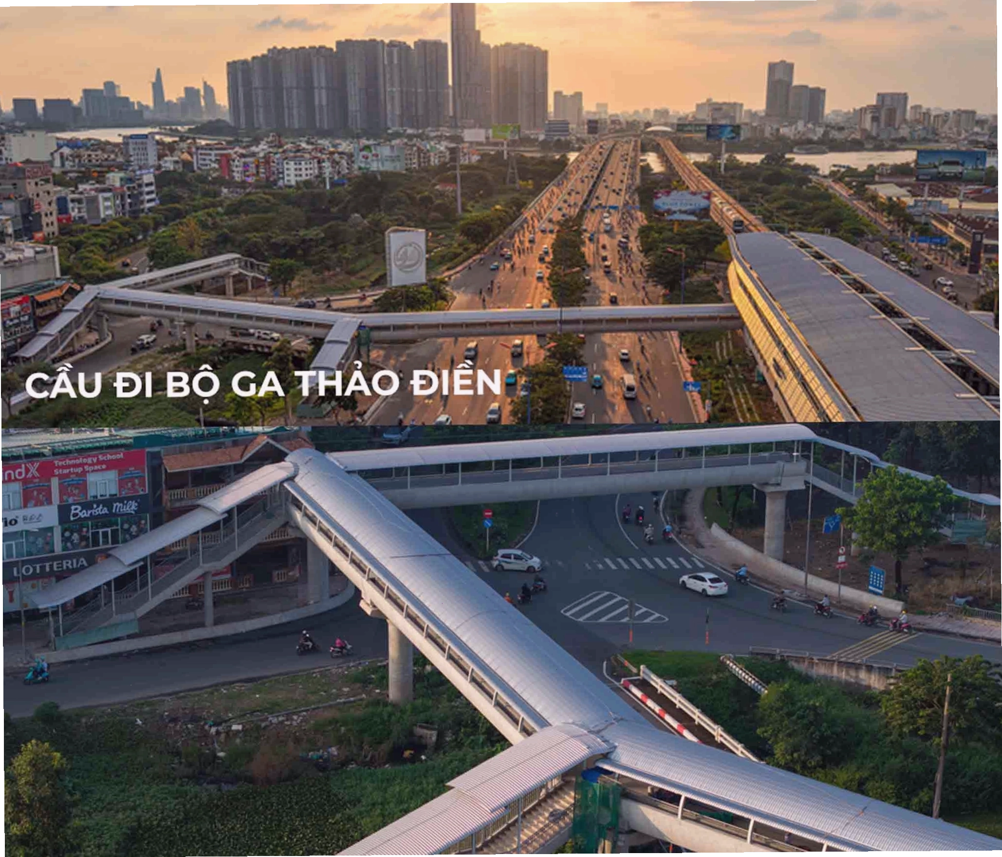 Cầu đi bộ kết nối với ga Metro Line 1 TP.HCM
