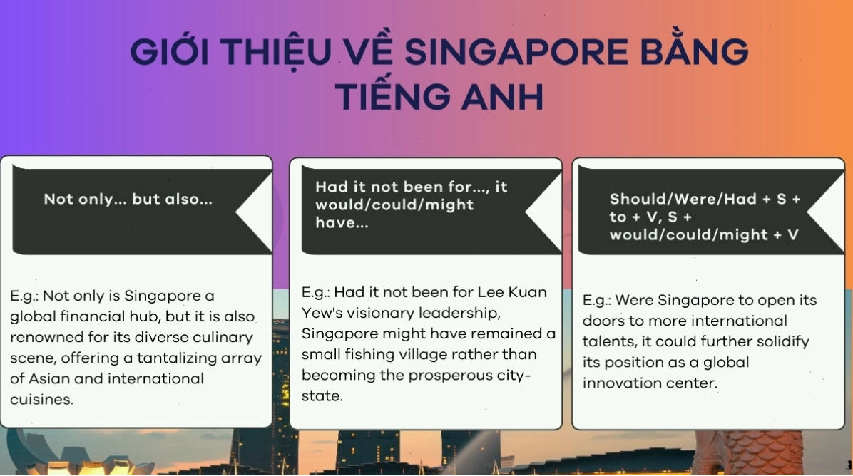 Cấu trúc bài viết giới thiệu về Singapore bằng tiếng Anh