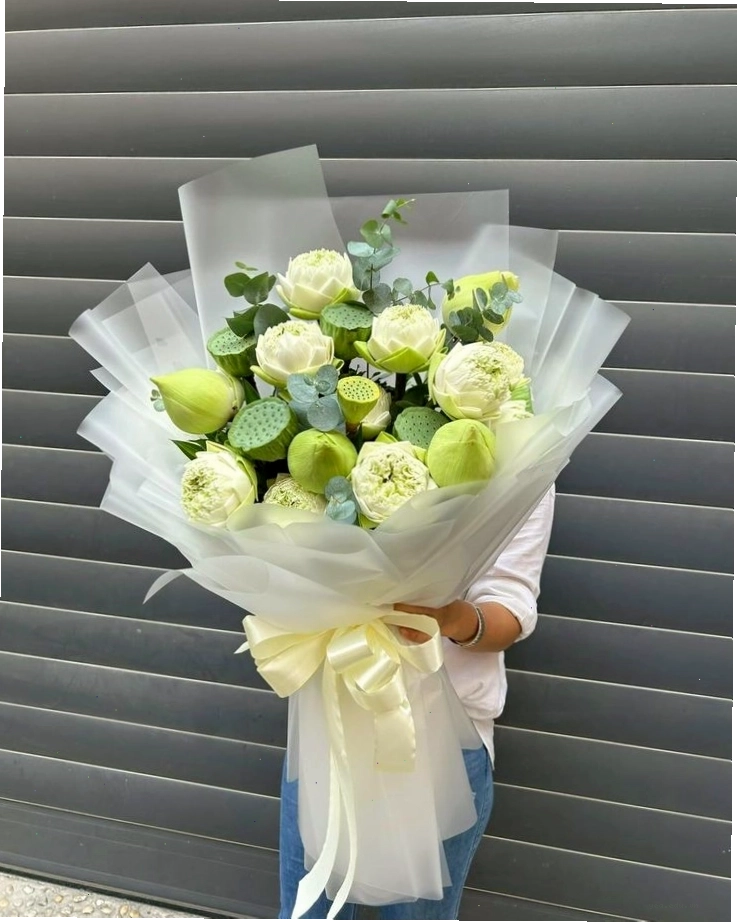Chi tiết cấu trúc của một bông hoa sen xanh dương