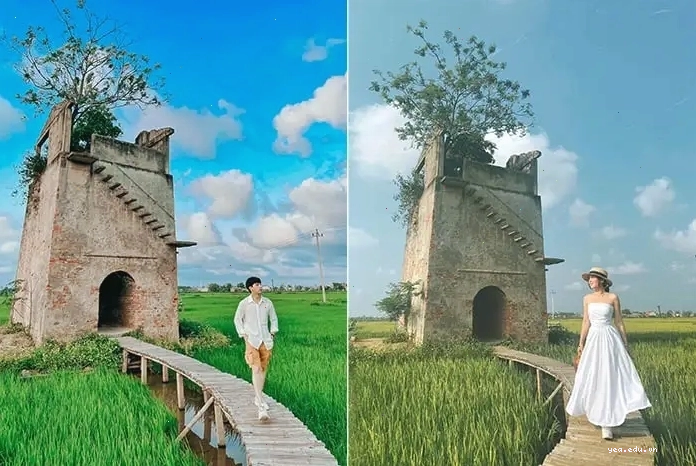 Chi tiết kiến trúc gạch cũ tại Lò gạch cũ Hội An