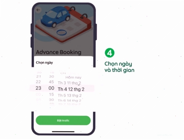 Chọn Ngày và Thời gian bắt đầu chuyến đi