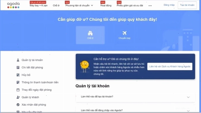 Chức năng hỗ trợ của tổng đài Agoda