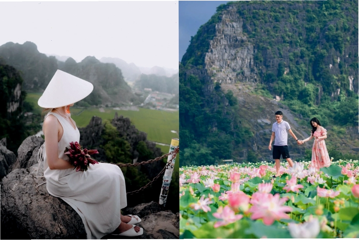 Chụp ảnh tại Tràng An