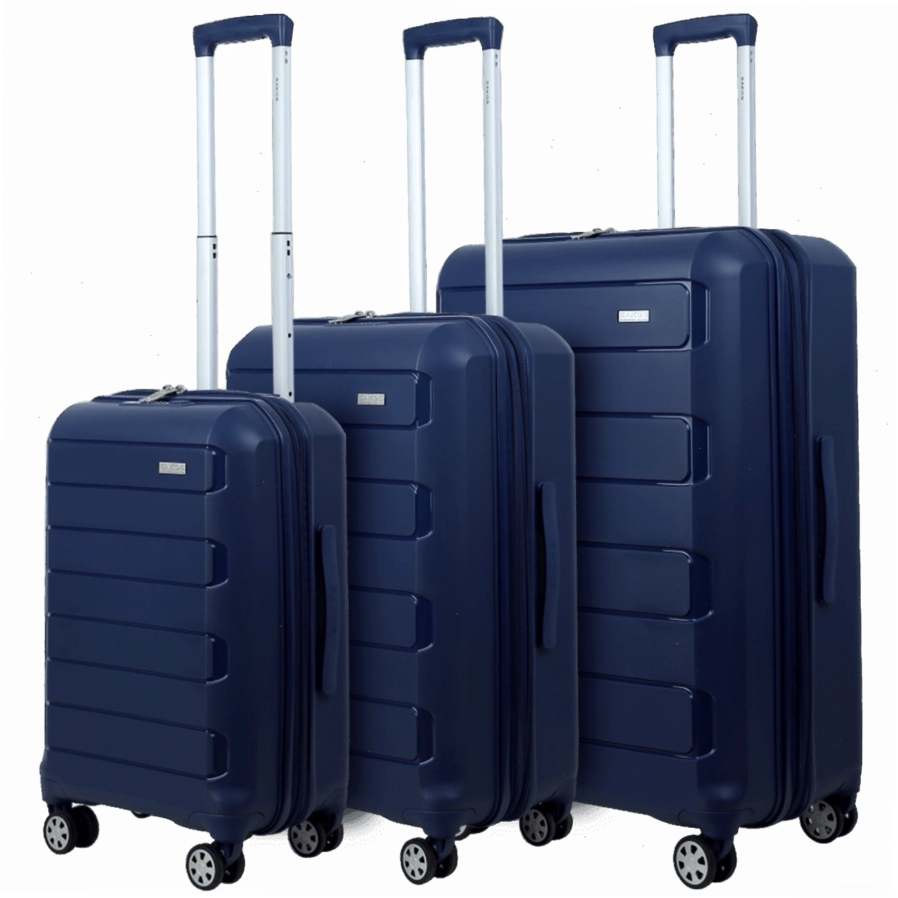 Combo 3 vali nhựa Sakos Pionero kích thước SML màu xanh navy