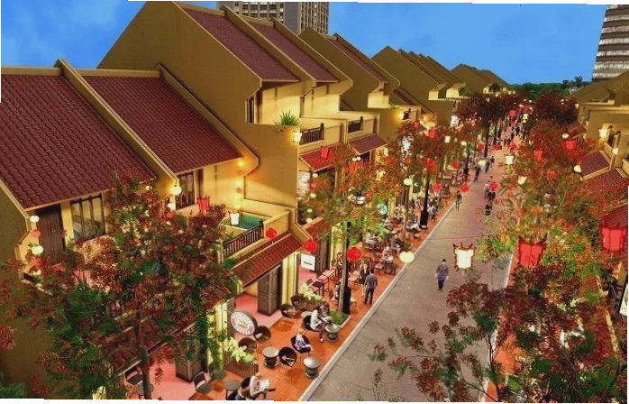 Con đường đi bộ phong cách Nhật Bản tại Wyndham Thanh Thủy.