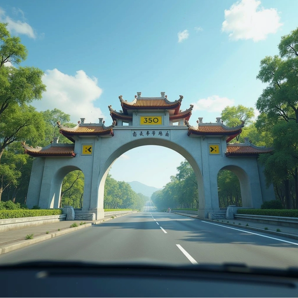 Cổng chào Mỹ Tho trên Quốc lộ 50 thuộc xã Tân Mỹ Chánh, Thành phố Mỹ Tho, Tiền Giang
