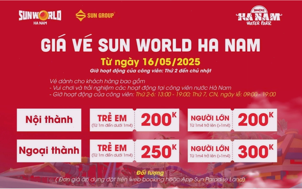 Công viên nước Sun World Hà Nam với các trò chơi dưới nước hấp dẫn