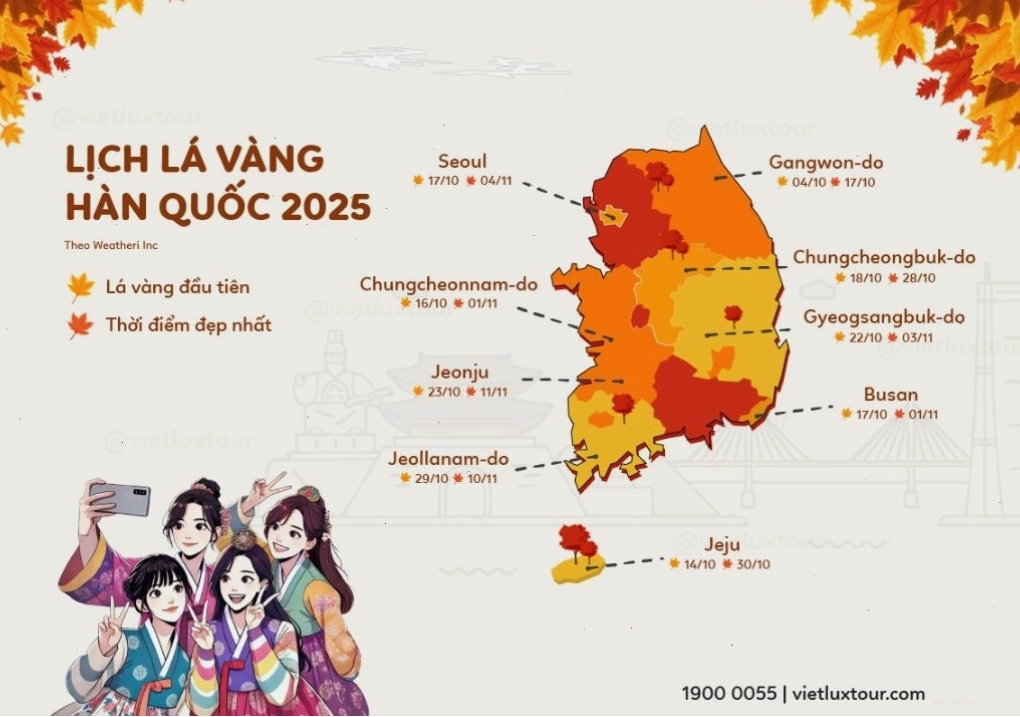 Đảo Nami rực rỡ sắc vàng mùa thu