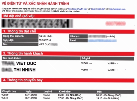 Điều kiện vé promo của Vietjet Air