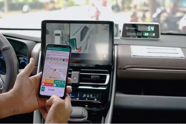 Đồng hồ tính tiền trên xe Vinasun Taxi