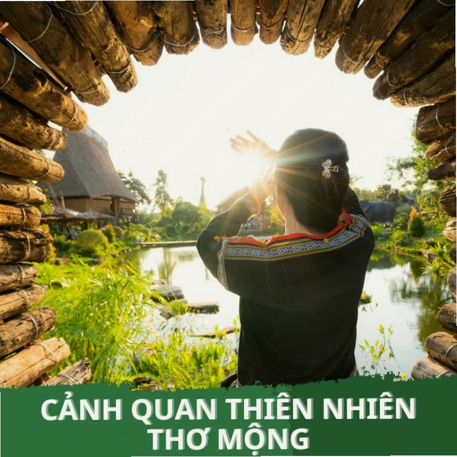 Dòng suối trong xanh chảy róc rách quanh khu du lịch Buôn Gơ Rin