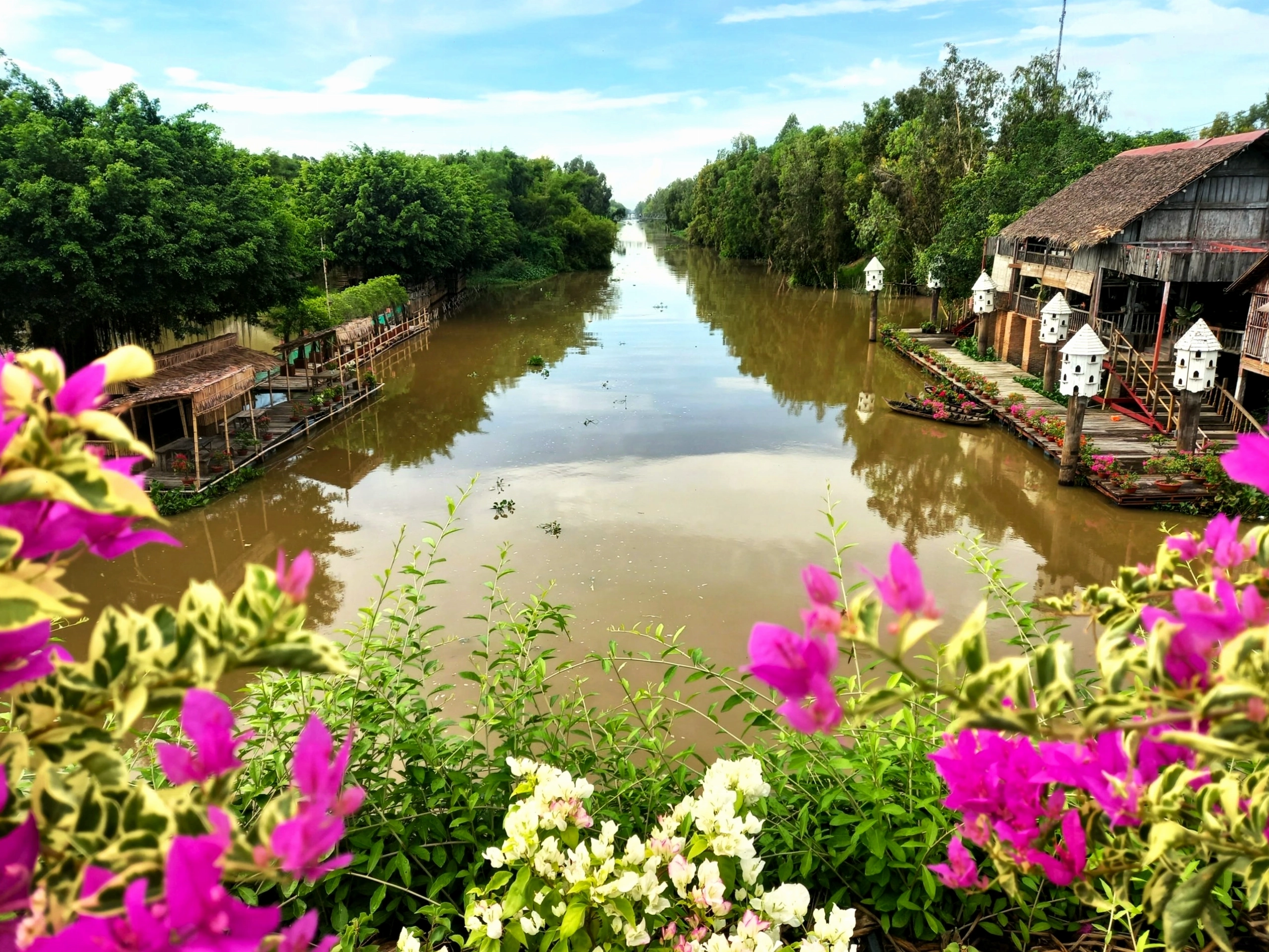 Du khách chụp ảnh kỷ niệm tại Rừng Tràm Trà Sư
