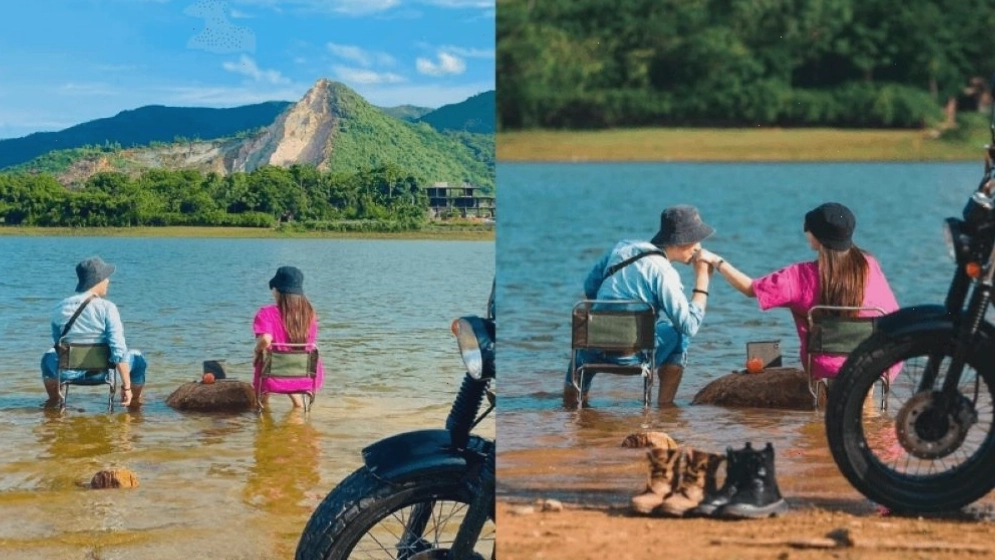 Du khách tận hưởng không gian êm ả và thư giãn tại Hồ Đồng Chanh