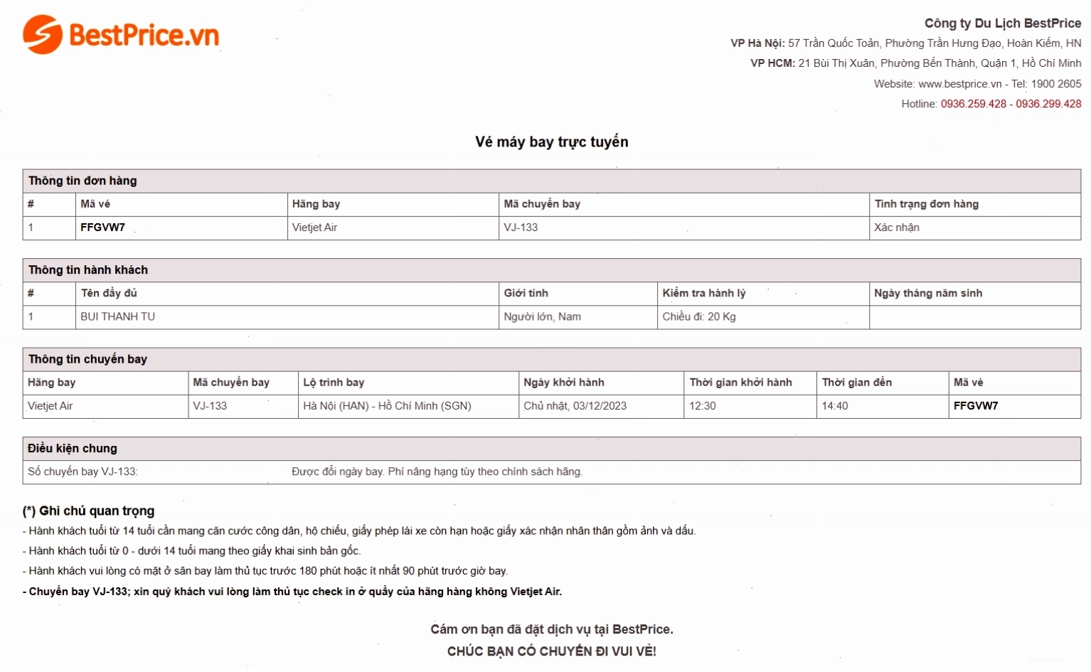 Dùng vé máy bay điện tử để làm thủ tục check in tại sân bay