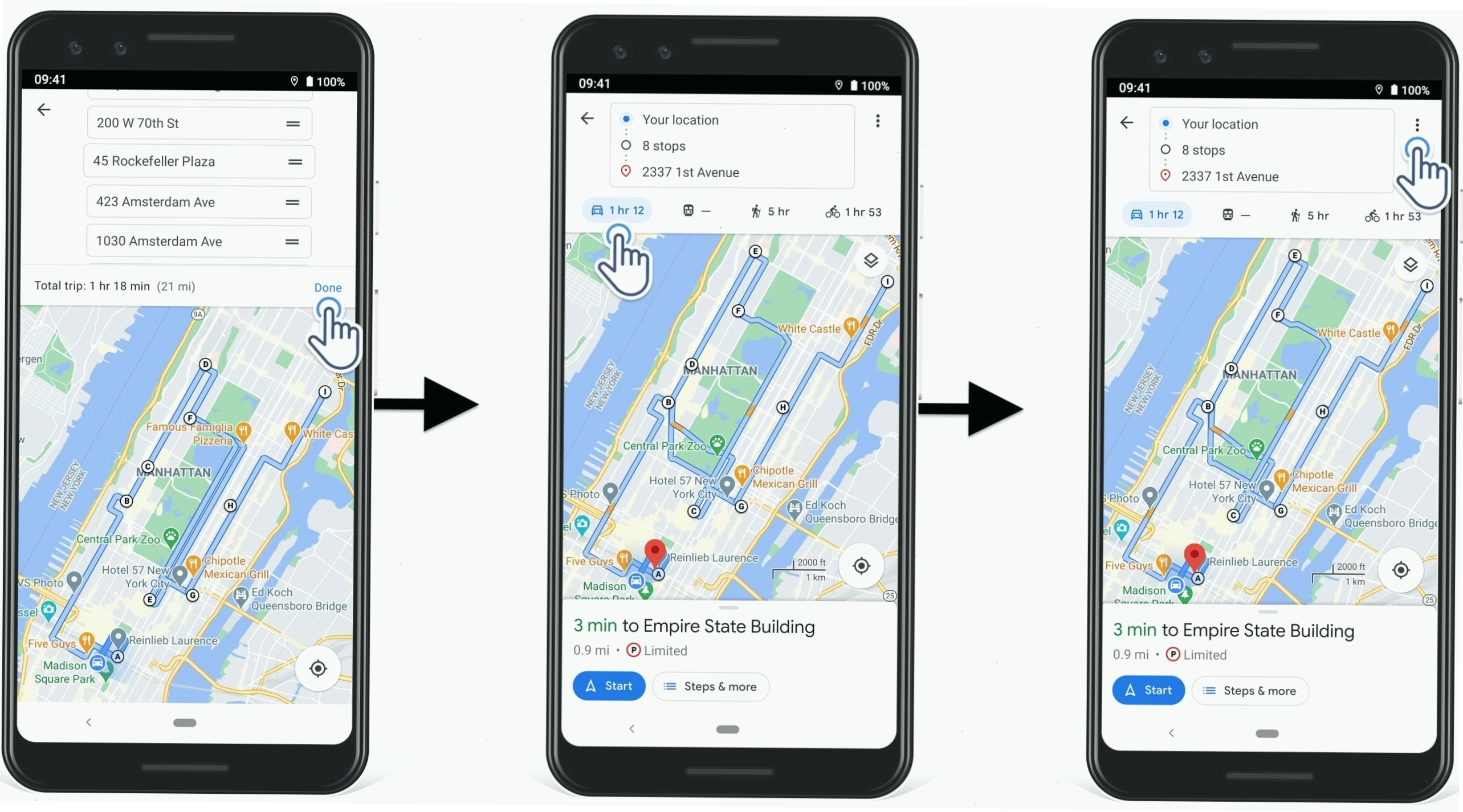 Giao diện Google Maps hiển thị tùy chọn thêm điểm dừng