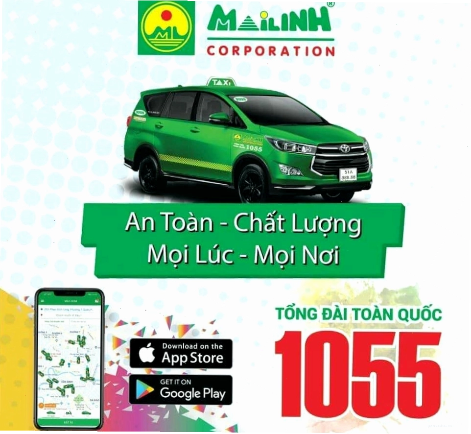 Giao diện ứng dụng đặt xe Mai Linh trên điện thoại thông minh