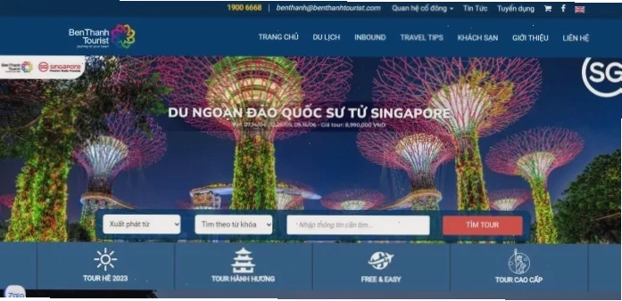 Giao diện website BenThanh Tourist