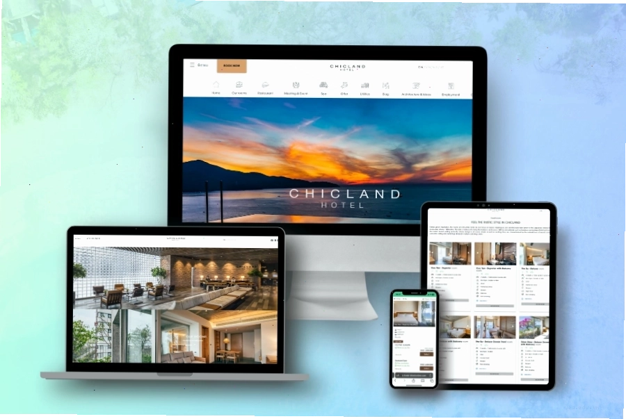 Giao diện website Chicland Hotel sang trọng và chuyên nghiệp